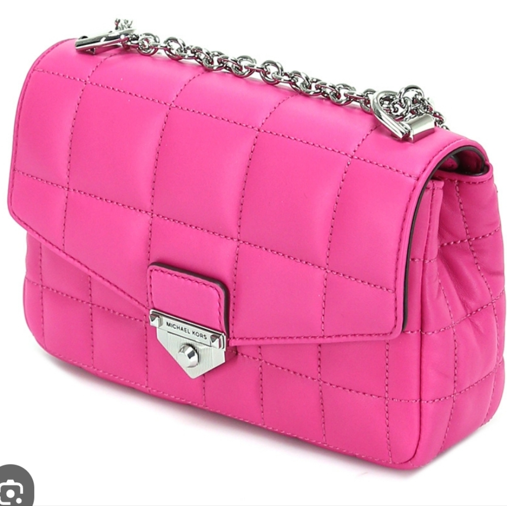 NWT Michael Kors Hot Pink, crossbody shoulder bag, leather w/ dustbag